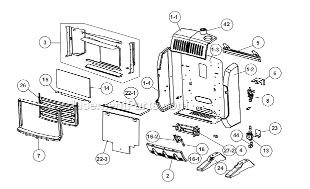 10000_BtuHr_-_Non_Thermostat_Model Diagram and Parts List for MHBF10NG  Mr Heater Heater